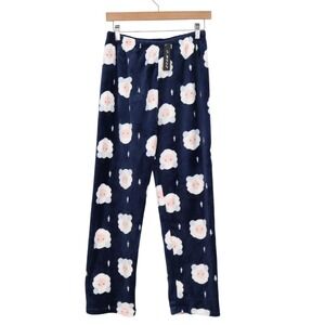 C-Mode Navy Blue Sheep Print Fleece Pajama Pants One Size NEW